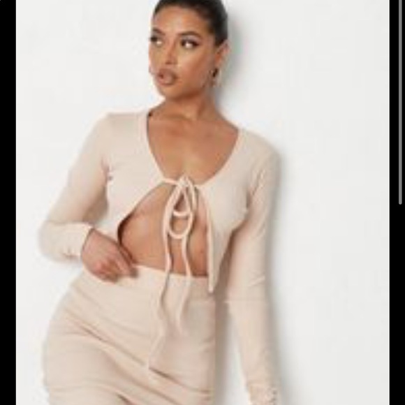 BRAND NEW. Rib tie front top and skirt set - Picture 5 of 5